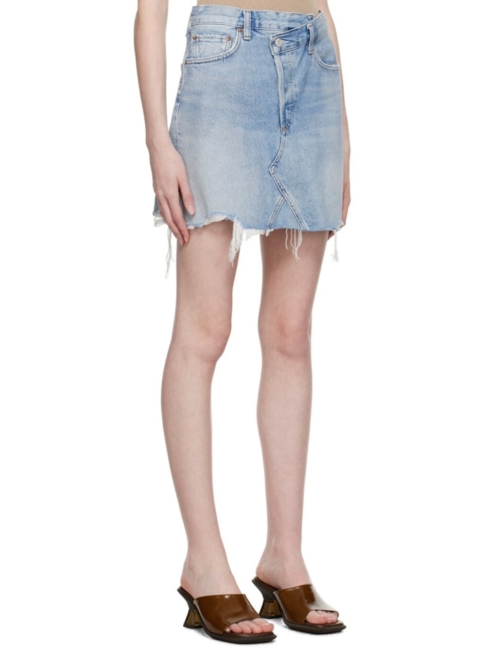 Agolde Criss Cross Denim Mini Skirt - Size 30